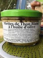 Mängden socker i Miettes de thon blanc a l'huile d'olive