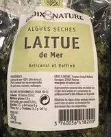 Mängden socker i Algues laitue de mer