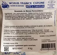 Mängden socker i Brandade de morue parmentiere