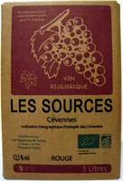 Mängden socker i Vin rouge biologique IGP des Cévennes (fontaine de 5 L) Les Sources