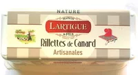 Mängden socker i Rillettes de canard artisanales nature