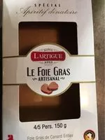 Mängden socker i Lartigue foie gras de canard entier mi cuit nature
