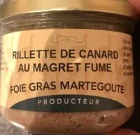 Mängden socker i Rillette de canard au magret fumé