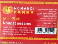 Mängden socker i Nougat Sésame Cacahuete