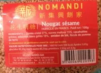 Mängden socker i Nougat sesame