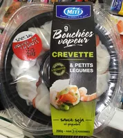 Mängden socker i 9 Bouchées Vapeur, Crevette & Petits légumes