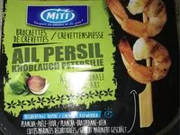 Mängden socker i Brochettes de crevettes Ail/Persil