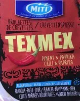 Mängden socker i Brochettes de crevettes TEX MEX