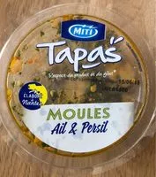 Mängden socker i Tapas moules ail et persil