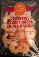 Mängden socker i Crevettes décortiquées cuites, nature