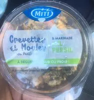 Mängden socker i Crevette decortiquees cuites et moules ail et persik
