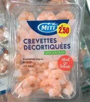 Mängden socker i Crevettes decortiquees