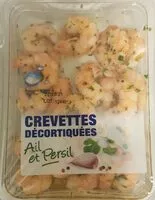 Mängden socker i Crevettes décortiquées ail et persil