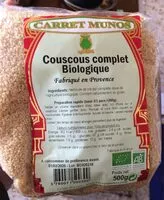 Mängden socker i Couscous complet Biologique