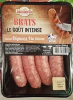 Mängden socker i Brat's saucisse oignon vin blanc x4
