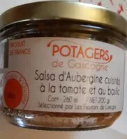 Mängden socker i Salsa d'aubergine cuisinée à la tomate et au basilic