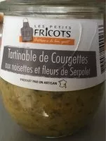 Mängden socker i Tartinable de courgettes aux noisettes et fleurs de serpolet
