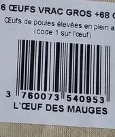 Mängden socker i Oeufs vrac gros calibre