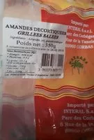 Mängden socker i Amandes décortiquées grillées salées