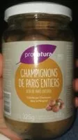 Mängden socker i Champignons de Paris entiers
