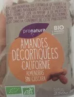 Mängden socker i Amandes décortiquées Californie