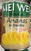 Mängden socker i Délicieux Ananas en tranches au sirop léger