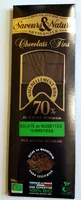 Mängden socker i Chocolats fins 70% cacao - Eclats de noisettes torréfiées