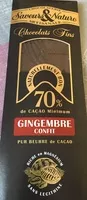 Mängden socker i Chocolat 70% gingembre confit