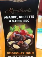 Mängden socker i Mendiants Fruits Secs Chocolat Noir