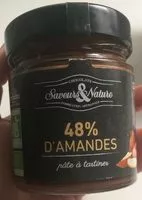 Mängden socker i Pâte à tartiner 48% amandes
