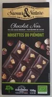Mängden socker i Chocolat noir noisettes du Piémont Saveurs & Nature