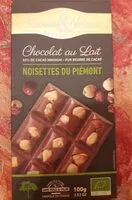 Mängden socker i Chocolat au lait noisette du piemont