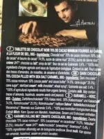 Mängden socker i Tablette de chocolat noir fourrée au caramel à la fleur de sel