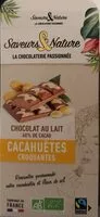 Mängden socker i Chocolat au lait 46% cacao Cacahuètes croquantes