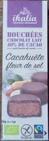 Mängden socker i Bouchées chocolat lait 40% cacao - cacahuète fleur de sel