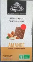 Mängden socker i Chocolat au lait pur beurre de cacao amande