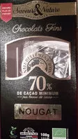 Mängden socker i Tablette Choc 70% Nougat De Montelimar