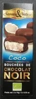 Mängden socker i Bouchees Coco Choc Noir