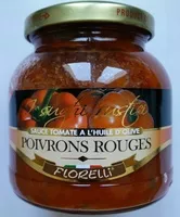 Mängden socker i Sauce tomate à l'huile d'olive Poivrons Rouges