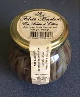 Mängden socker i Filets anchois en huile d'olive