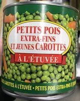 Mängden socker i Petits pois extra-fins et jeunes carottes à l'étuvée