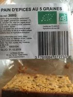 Mängden socker i Pain d'Epices aux cinq graines