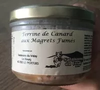 Mängden socker i Terrine de Canard aux magrets fumés