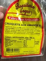Mängden socker i Croquets aux amandes