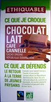 Mängden socker i Chocolat au lait café cannelle Cacao origine République Dominicaine Ethiquable