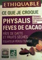 Mängden socker i Barres Physalis Fèves de cacao