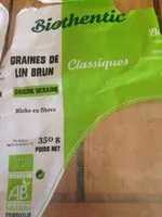 Mängden socker i Bio Biothentic Graines De Lin Brun 350g