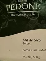 Mängden socker i Sorbet Lait de coco