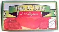 Mängden socker i Pâte de datte d'Algérie