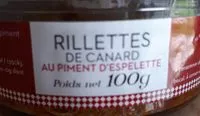 Mängden socker i Rillette de canard au piment d'espelette